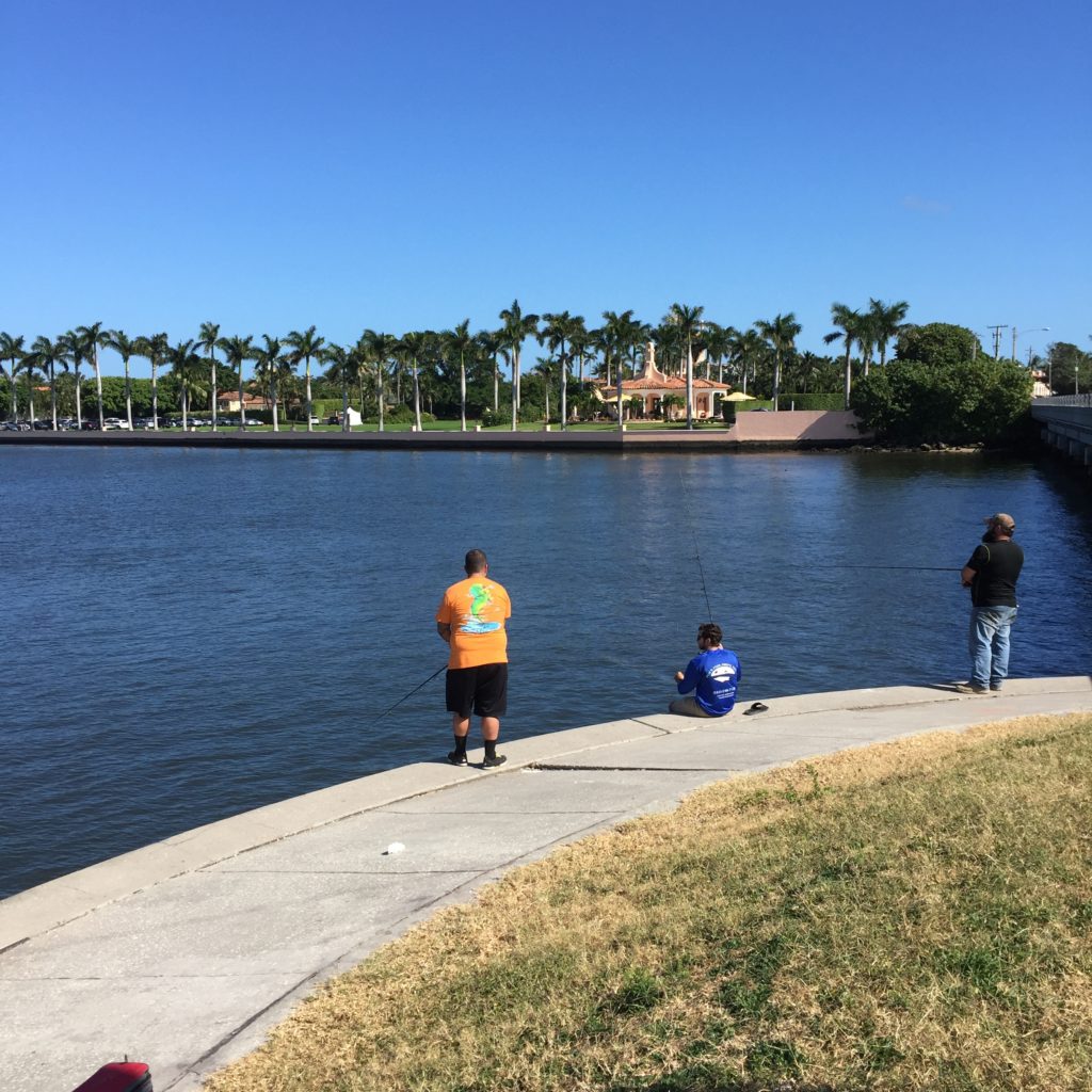 View of Mar-a-Lago pro shop from Bingham Island on the Souther Bouevard Bridge